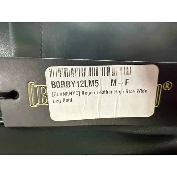 NWT Blank NYC Women's Green Vegan Leather High Rise Wide Leg Pants Size 29 - Picture 8 of 9